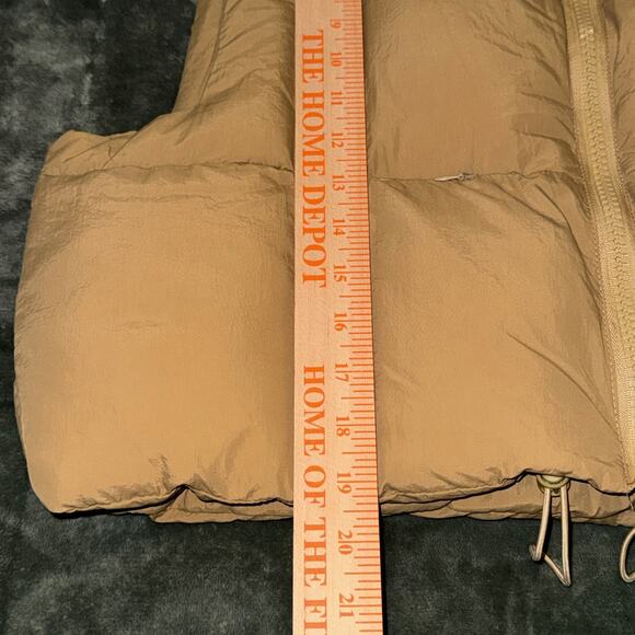 Fashion Puffer Vest Jacket Womens XL Brown Sleeveless Cropped Full Zip Outerwear - Picture 4 of 7